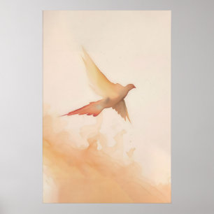 Heilig-Geist-Taube Boho Aquarell Christliche Kunst Poster