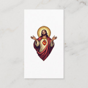 Heilig Herz Jesu Vintage-Engraving-Shirt 2 Visitenkarte