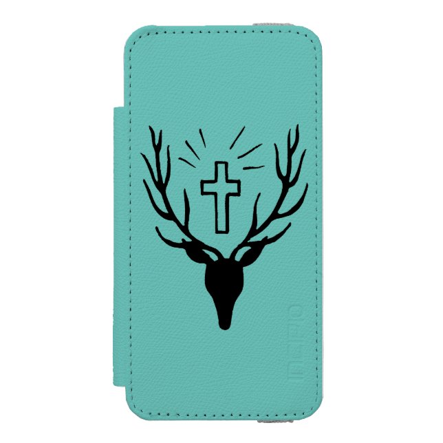 Heilig-Hubert Hirsch Incipio iPhone Geldbeutel-Hülle (Folio Vorderseite)