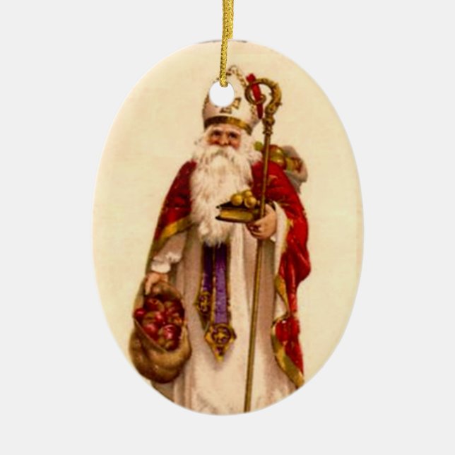 Heilig-Nicholas-Weihnachtsbaum-Verzierung Keramik Ornament (Vorne)