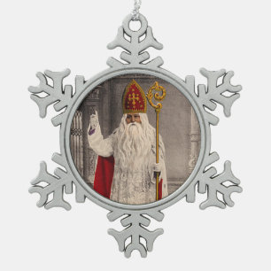 Heilig-Nicholas-Weihnachtsbaum-Verzierung Schneeflocken Zinn-Ornament