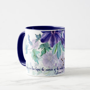 Heilig und unschuldig, lila Aquarellblüte Tasse
