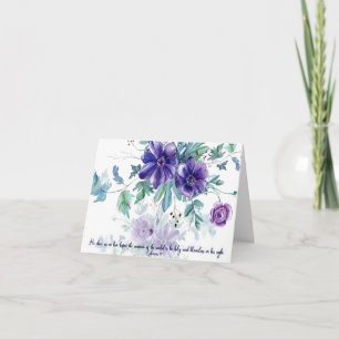 Heilig und untadelig, lila Aquarell-Blumen-Notiz Karte