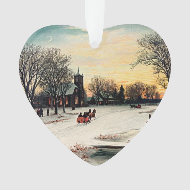 Heiligabend, 1889, Vintage Malerei, Ornament (Vorderseite)