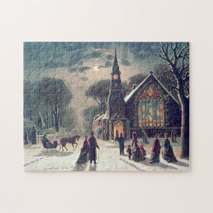 Heiligabend-Gottesdienst J Hoover And Son 1878 Puzzle