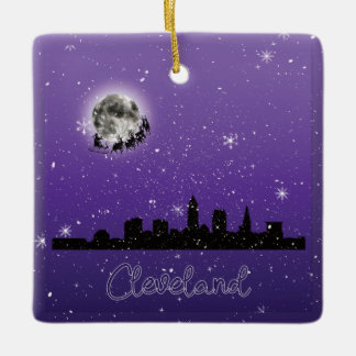 Heiligabend in Cleveland, Ohio Keramikornament