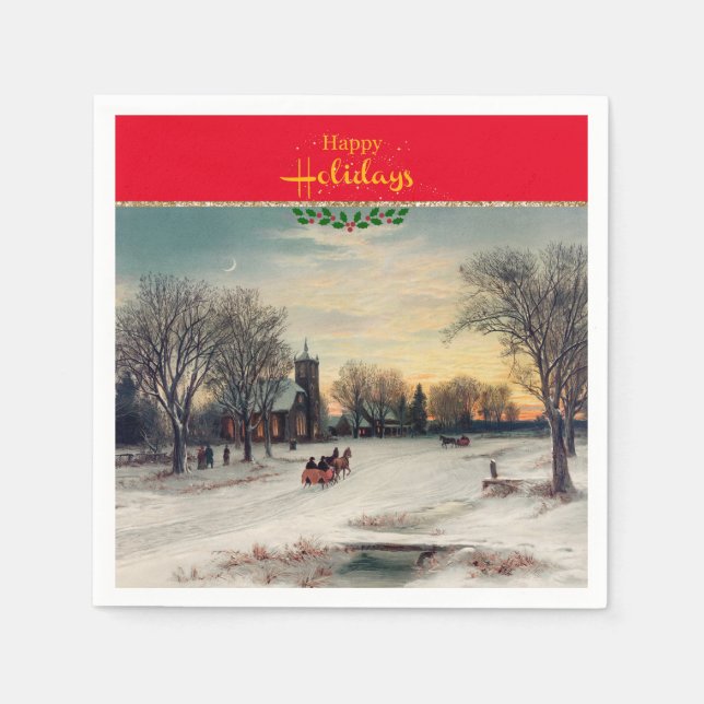 Heiligabend, schöne Kunst, Serviette (Vorderseite)