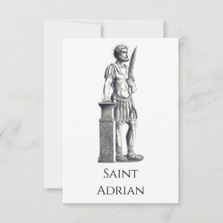 Heilige Adrian Schwarz-Weiß-Heiligenkarte Dankeskarte