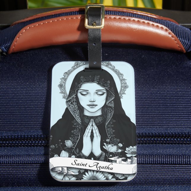 Heilige Agatha von Sizilien Schutzpatron der Krank Gepäckanhänger (Vorderseite Insitu 2)