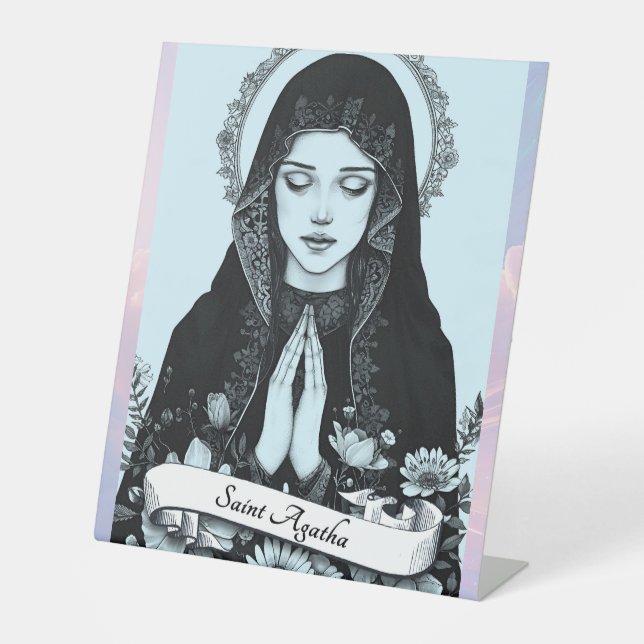 Heilige Agatha von Sizilien Schutzpatron der Krank Sockelschild (Vorderseite)