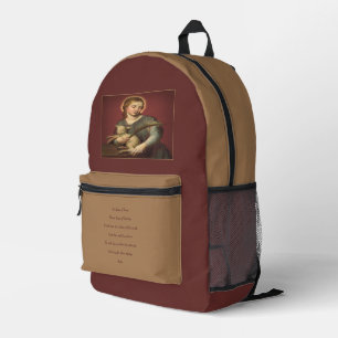 Heilige Agnes in Rom mit Gebet Bedruckter Rucksack
