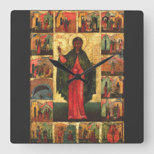 Heilige Anastasia die Befreierin Byzantinische Kun Quadratische Wanduhr