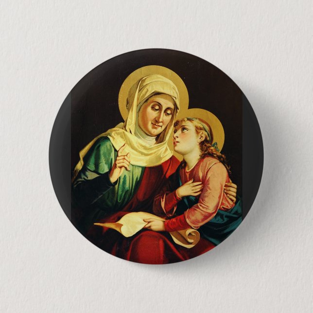 Heilige Anna und Jungfrau Maria Button (Vorderseite)