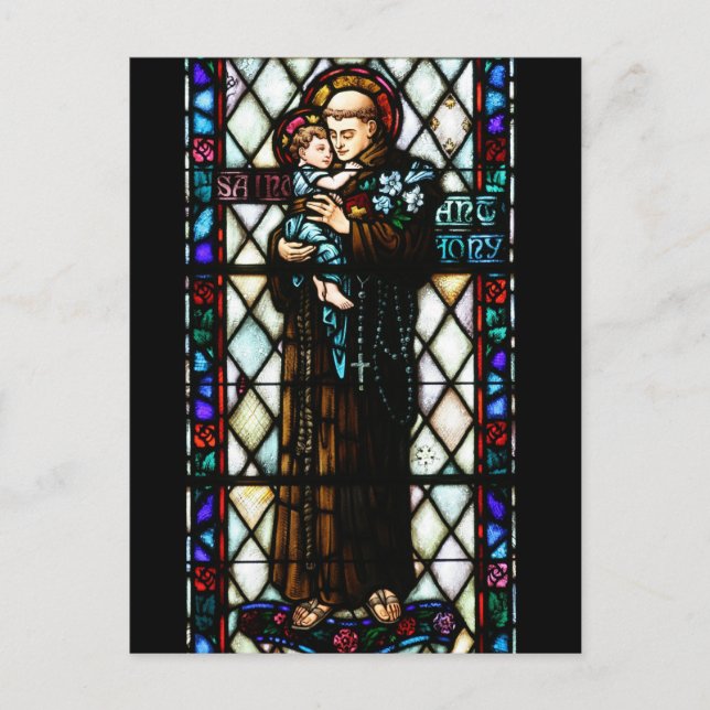 Heilige Anthony Padua Holding a Child Postkarte (Vorderseite)