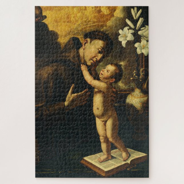 Heilige Anthony von Padua mit dem Baby Jesus Puzzle (Vertikal)