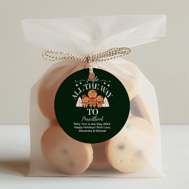 Heilige Baby-Schwangerschaft Ankündigung Runder Aufkleber (Von Creator hochgeladen)