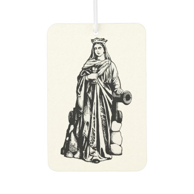 Heilige Barbara mit Kelch und Kanone Autolufterfrischer (Vorderseite)