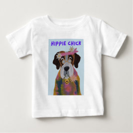 Heilige Bernhard-Hippie-Chick Baby T-shirt