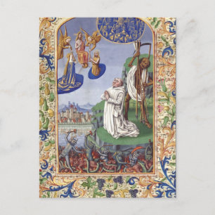 Heilige Bernhard von Clairvaux mittelalterliche Il Postkarte