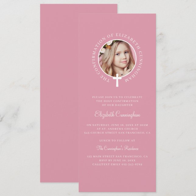 Heilige Bestätigung | Benutzerdefiniertes Foto und Einladung (Vorne/Hinten)
