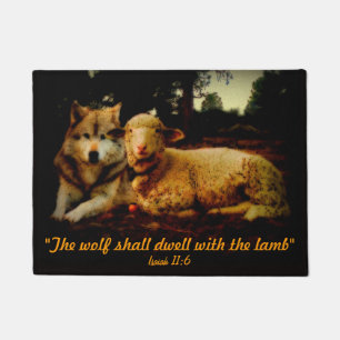 Heilige Bibel, der Wolf und das Lamm, Jesaja-11:6 Fußmatte