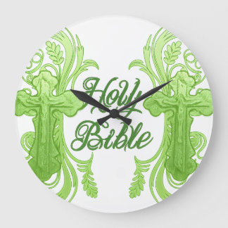 Heilige Bibel Wanduhr – Christliches Grün