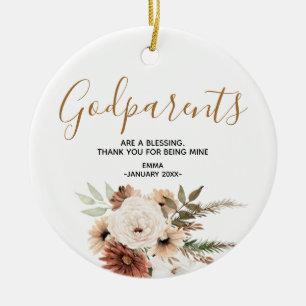 Heilige Blume Personalisiert Godeltern Weihnachten Keramik Ornament