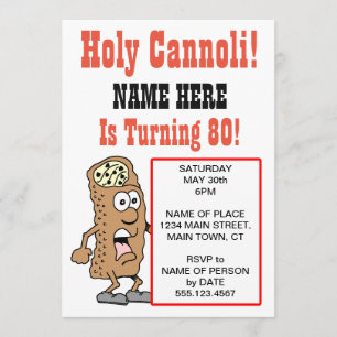 Heilige Cannoli Wende 80 Party Einladung
