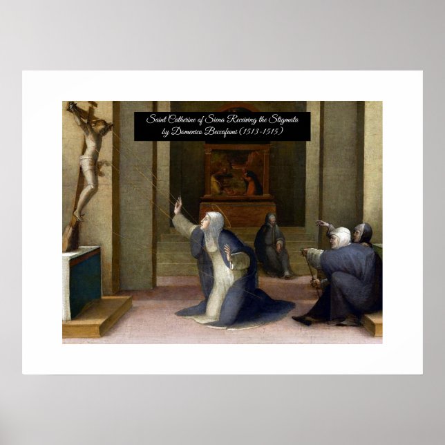 Heilige Catherine, die die Stigmata erhält Poster (Vorne)