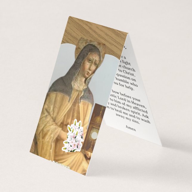 Heilige Clara von Assisi Gebetskarte (Vorderseite)