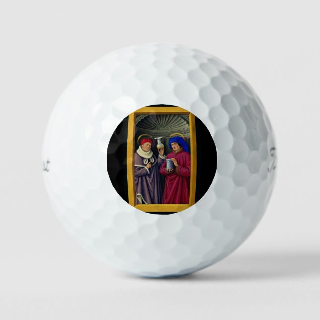 Heilige Cosmas und Damian von Jean Bourdichon Golfball (Vorderseite)
