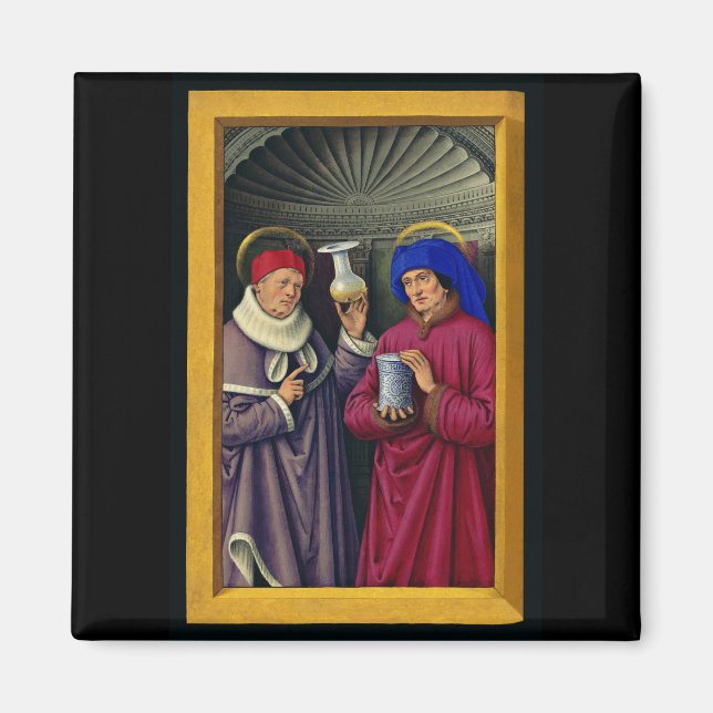 Heilige Cosmas und Damian von Jean Bourdichon Magnet (Vorne)
