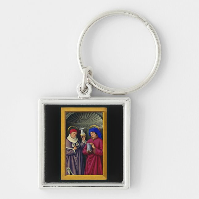 Heilige Cosmas und Damian von Jean Bourdichon Schlüsselanhänger (Vorne)