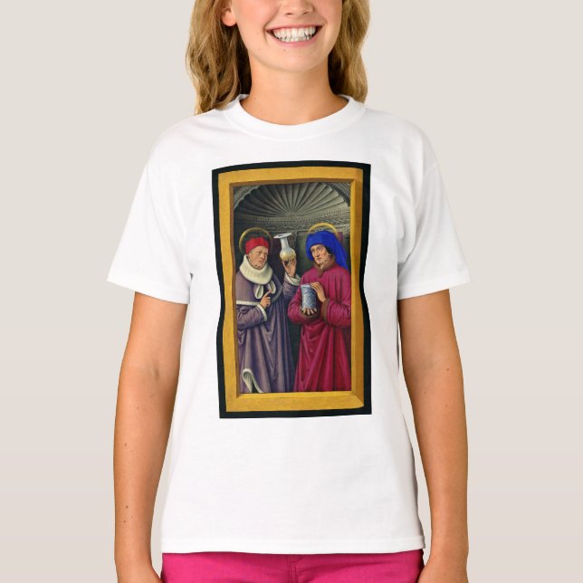 Heilige Cosmas und Damian von Jean Bourdichon T-Shirt (Vorderseite)