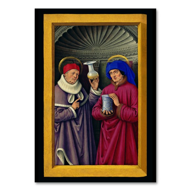 Heilige Cosmas und Damian von Jean Bourdichon Tischnummer (Vorderseite)