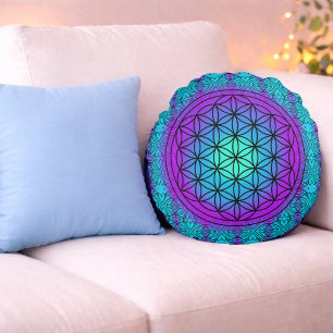 Heilige DNA – Farbe des Herzens Rundes Kissen