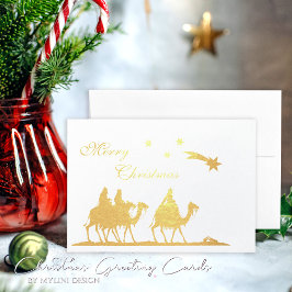 Heilige Drei Könige & Weihnachts-Star Gold Foil Ca Folienkarte