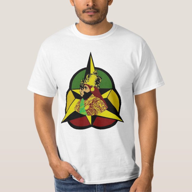 Heilige Dreifaltigkeit Haile Selassie Rastafari T-Shirt (Vorderseite)