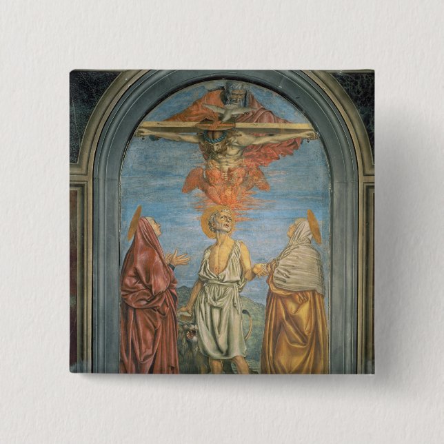 Heilige Dreifaltigkeit mit St Jerome (Fresko) Button (Vorderseite)