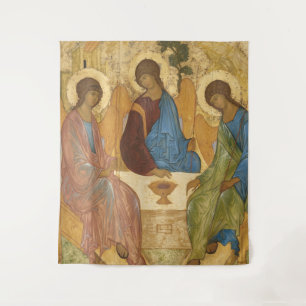 Heilige Dreifaltigkeit Russische Orthodoxe Ikone - Wandteppich