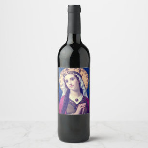 Heilige Elisabeth von Ungarn Premium Romantischer  Weinetikett