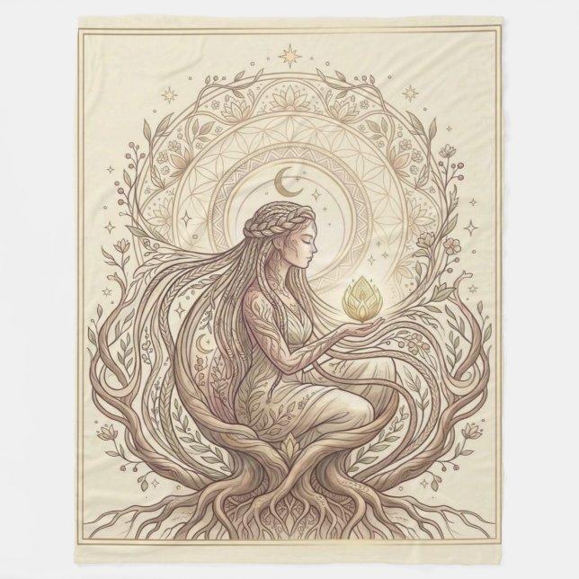 Heilige Erdenmutter Fleecedecke (Vorderseite)