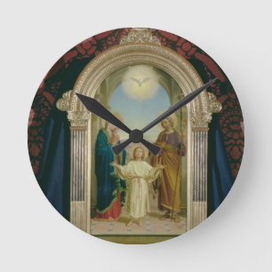 Heilige Familie, 1898 (Tempera auf Platte) Runde Wanduhr