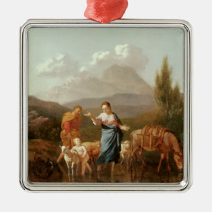 Heilige Familie an einem Strom Ornament Aus Metall