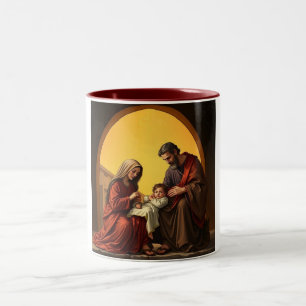 Heilige Familie, Baby Jesus Mary und Joseph Coffee Zweifarbige Tasse