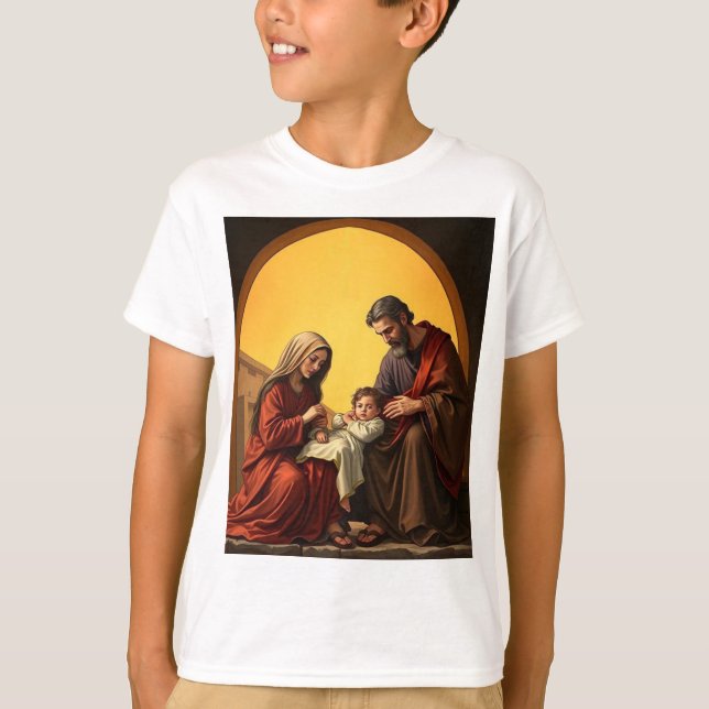 Heilige Familie Baby Jesus Mary und Joseph Kid's T T-Shirt (Vorderseite)
