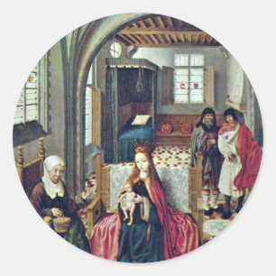 Heilige Familie im Raum mit Anna und Joachim von N Runder Aufkleber