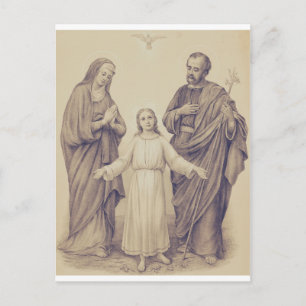Heilige Familie Jesus, Jungfrau Maria und der heil Postkarte