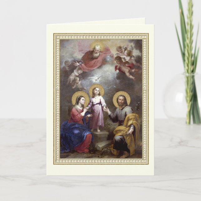 Heilige Familie Jesus Mary Joseph Religious Vintag Karte (Vorderseite)