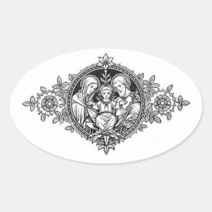 Heilige Familie Jesus Mary St. Joseph Ovaler Aufkleber